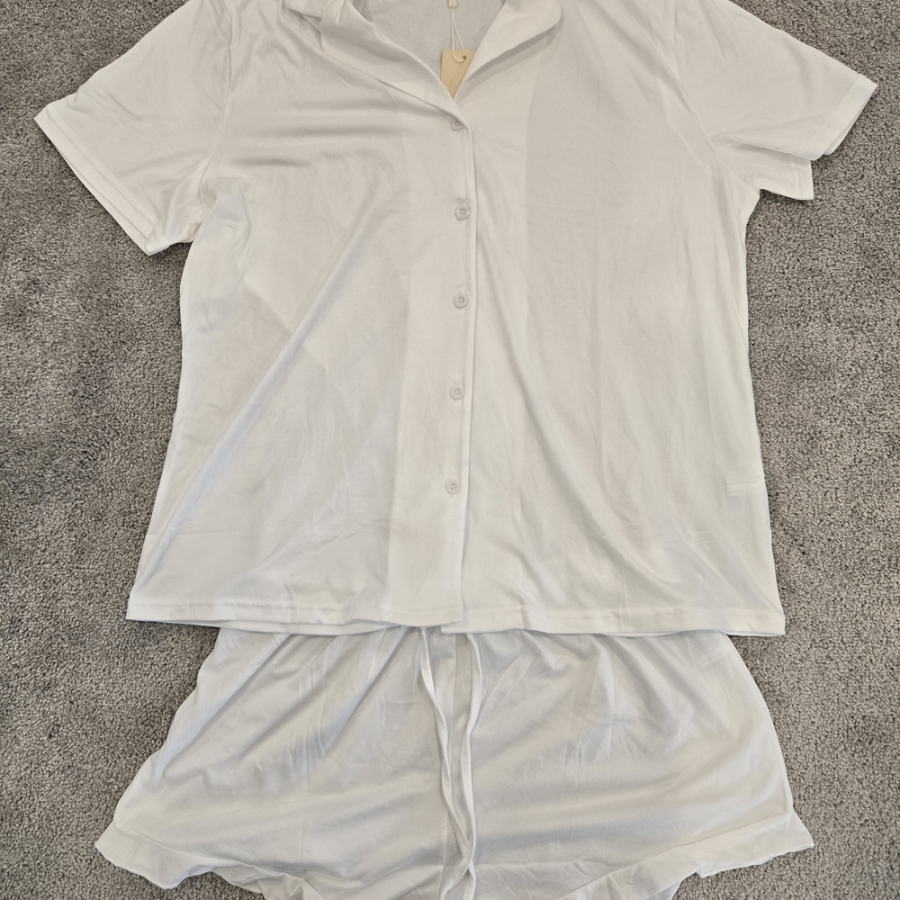 Bridal White Sleepwear Getting Ready Outfit